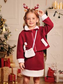 Bộ 2 áo khoác ngắn bồng bềnh phối màu thời trang cho bé gái, thanh lịch, thích hợp làm quà tặng sinh nhật, quà tặng giáng sinh, tiệc tùng, trang phục thường ngày, phù hợp cho mùa hè, mùa thu và mùa xuân - Nhiều màu - Xem 10