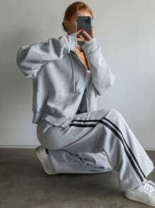 DAZY 2-delige damessweatshirt- en joggingbroekset, herfstkleding