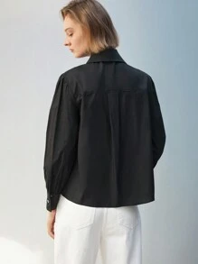 Maija Solid Button Front Shirt