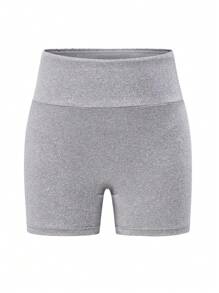 SHEIN Tween 女童运动服 灰色 瑜伽/健身/跑步/骑行 透气 弹性 舒适 贴肤 短裙 带侧袋