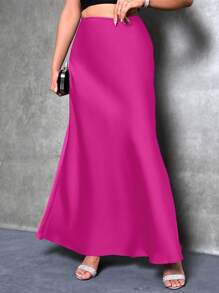 Glamine Women's Solid Color Mermaid Style Maxi Dress, Satin Fabric, Elegant Long Design, Suitable For Parties, Daily Wear, Spring/Summer Bright Colors