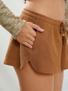 WESTFADE 针织休闲短裤 - 駝色 - 查看 2