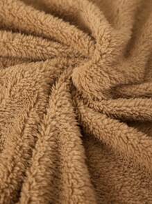 Mulvari Áo nỉ thường ngày họa tiết hình học trơn tay dài có khóa kéo phía trước cỡ lớn, quần áo mùa thu - Màu Khaki - Xem 5