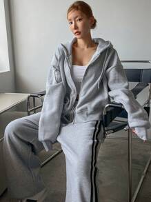 DAZY 2-delige damessweatshirt- en joggingbroekset, herfstkleding