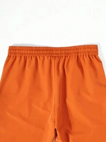 Manfinity Hypemode Men's Loose Star Pattern Side Striped Pants, Orange Sweatpants, Men Orange Pants, Men Wide Leg Sweatpants, Streetwear Pants, Men Track Pants - Orange - View 7