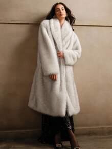 Anewsta Thickened Fluffy Long Fluffy Coat For Women - Beige - View 6