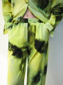 Maija Ensemble Deux Pièces Chemise Et Pantalon À Épaules Tombantes Tie-dye Pour Femme