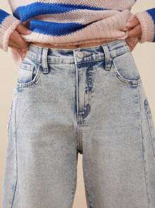 WESTFADE Premium Denim Stretch Barrel Leg 99% Cotton Ankle Jeans