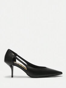 CUCCOO BIZCHIC 女式黑色 PU 皮革尖头低跟时尚平底鞋新年假期 - 黑色 - 查看 2