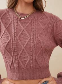 WESTFADE Bow Back Cable Coquette Sweater - Redwood - View 7