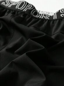 Gym Rark 男友风男士字母条纹休闲健身宽松运动短裤，健身服，运动短裤，黑色运动裤 - 黑色 - 查看 4