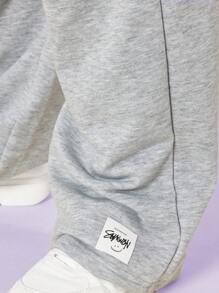 SUMWON Tween Girls Oversized Fit Tee With Joggers 2 Piece Set - Grey - View 5