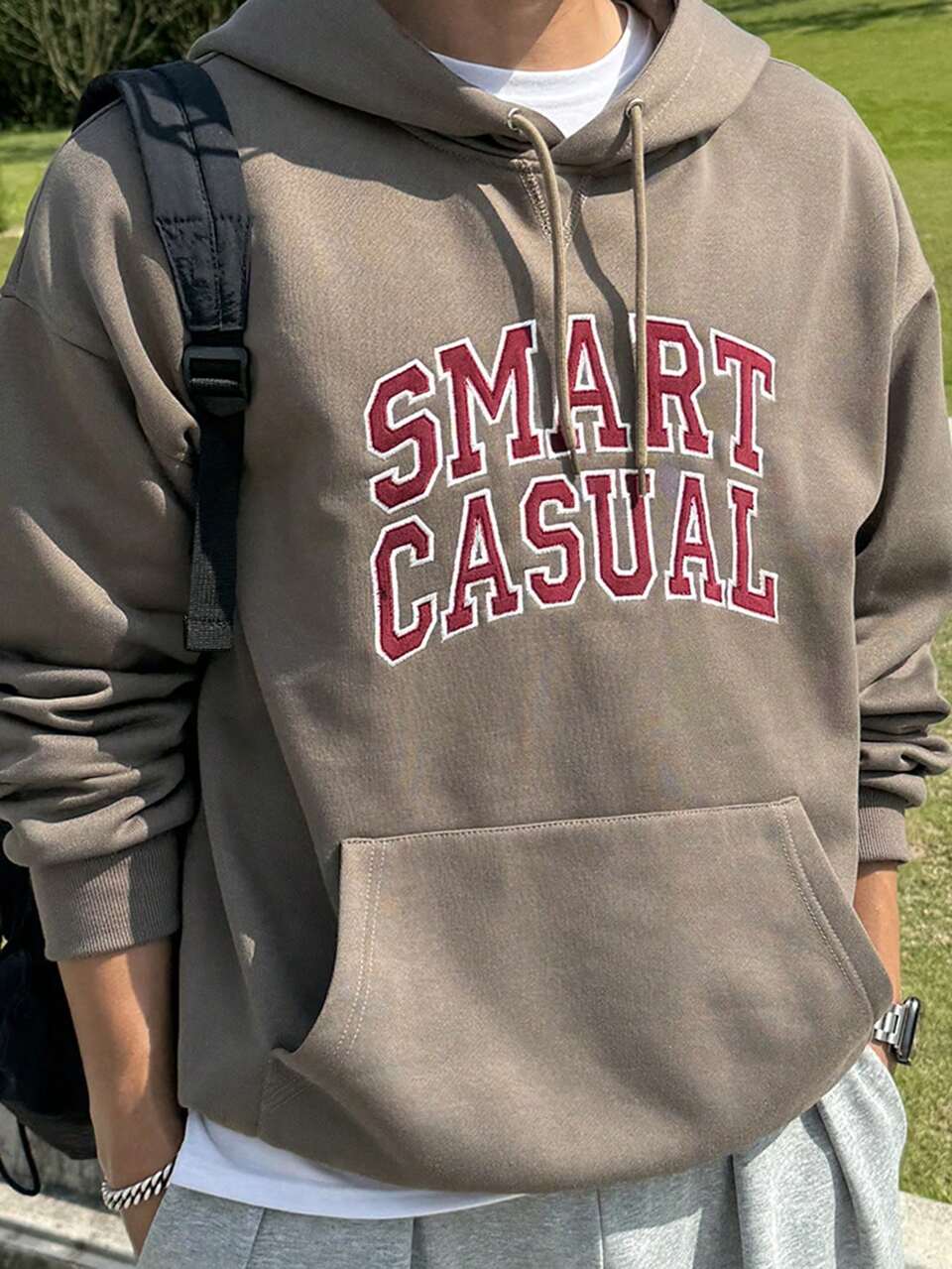 Men's Letter Print Pullover Sweatshirt, Autumn Hoodie