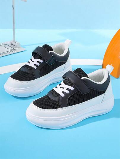 1 Pair Children Thick Sole Mesh Sport Shoes, Autumn & Winter