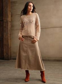 Anewsta Autumn/Winter Loose Fit Raglan Sleeve Sweater