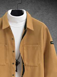 Manfinity Homme Men's Solid Color Casual Jacket, Fall/Winter