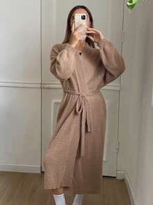 DAZY Faux Fur Plush Robe, Loose Fit Loungewear For Winter, For Fall Winter Fluffy, Cozy Outfit