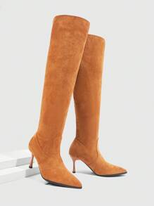 CUCCOO SZL Fashionable Autumn-Winter High Heel Over-The-Knee Boots Sexy Party Slim Heel Long Boots For Women Fall - Khaki - View 2
