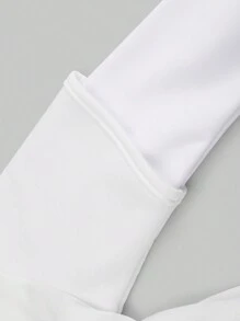 PAVTROS 男士年轻街头风格“Ins”白色二合一连帽衫，趣味街头风格，带有超大卡通印花、正面和背面超大图案印花、超大运动衫、动漫人物