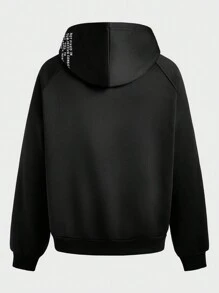 Forever 21 Men' Loose Hoodie In Light Grey With Text Print - Black - View 2