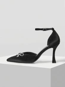MOTF PREMIUM 2024 POINTED TOE HIGH HEELS SHOES WITH CRYSTAL BOW ACCENT FOR WOMEN