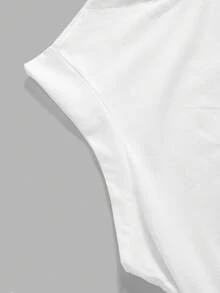 Plus Size Short Cap Sleeve Round Neck T-Shirt, Suitable For Summer - White - View 3