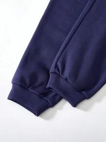 Teen Boy 4pcs Loose Fit Casual Sweatpants, Comfortable Chic Autumn/Winter - Dark Grey - View 6