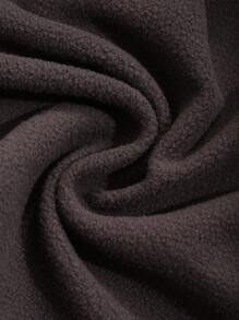 DAZY Áo thun nam màu nâu chải có khóa kéo nửa, mùa thu - màu nâu - Xem 2