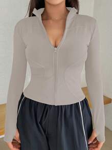 DAZY 女式休闲纯色修身羊毛夹克，秋冬