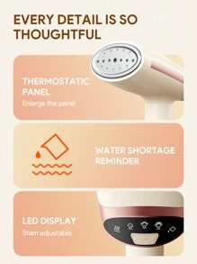 JMMO Steamer For Clothes,3-Speed Adjustment For Wet And Dry Ironing,15 Second Fast Heat-Up,Detachable Water Tank With Heat Water Shortage Reminder Suitable For Home Use - EU Plug Holiday Camping Holiday Essentials Vacation Accessories,Camping Supplies - Beige - View 7