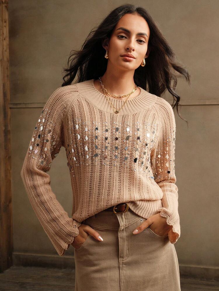 Autumn/Winter Loose Fit Raglan Sleeve Sweater, Knit Pullover Fall