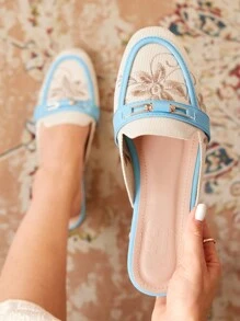 CUCCOO TILAWA Women's Solid Color Patchwork Flat Casual Shoes, Summer Daily Wear Fall - Blue - View 8