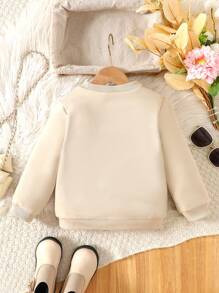 1 buah Sweatshirt Lengan Panjang Kasual Nyaman dengan Motif Bunda Maria untuk Anak Perempuan, Cocok untuk Musim Gugur & Musim Dingin - Aprikot - View 2
