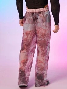 FeverCity Quần dệt in họa tiết thẳng rộng rãi cho nam - Nhiều màu - Xem 3