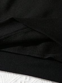 Flirla 大码女士纯色圆领保暖内衬运动衫，适合冬季