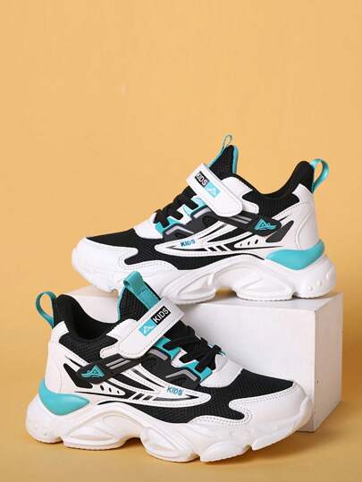 青少年春秋时尚厚底运动鞋，加厚鞋底，柔软舒适，可调节钩环，易于穿脱，柔软衬里，经典配色，防滑耐用，校园学生运动鞋彩色运动鞋