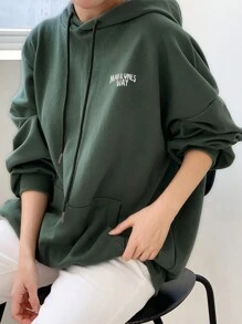 DAZY Women Animal Pattern Print Oversized Hooded Sweatshirt,Fall Clothes