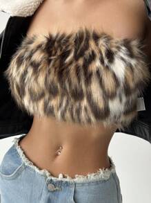 Aloruh Y2K 时尚女士短款蓬松胸罩上衣，街头服饰音乐节 - 彩色 - 查看 2