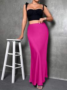 Glamine Women's Solid Color Mermaid Style Maxi Dress, Satin Fabric, Elegant Long Design, Suitable For Parties, Daily Wear, Spring/Summer Bright Colors