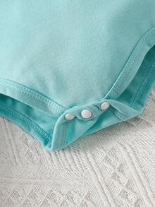 4件套新生男宝宝可爱恐龙印花舒适长袖连体衣套装，适合所有季节 - 彩色 - 查看 5