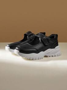 CUCCOO EASI Women's Thick Sole Hook And Loop Comfortable Casual Sports Shoes Tainers - Black - View 6