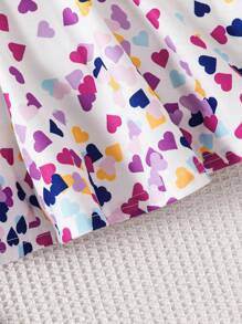 Vestido Branco de Menina Jovem com Padrão de Coração Colorido de Unicórnio Tricotado, Outono(9), Inverno(2) Vestido de Unicórnio para Meninas, Vestido de Unicórnio para Crianças