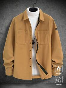 Manfinity Homme Men's Solid Color Casual Jacket, Fall/Winter