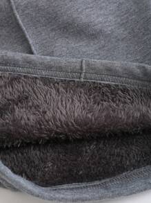 SHEIN Unity Women's Solid Color Asymmetrical Waist Casual Thermal Lined Sweatpants - Grey - View 6