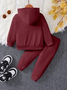 Ensemble 2 pièces (sweat-shirt à capuche manches longues avec impression lettre et pantalon) mode et décontracté pour bébé garçon, automne/hiver