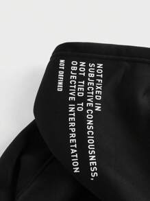 Forever 21 Men' Loose Hoodie In Light Grey With Text Print - Black - View 3