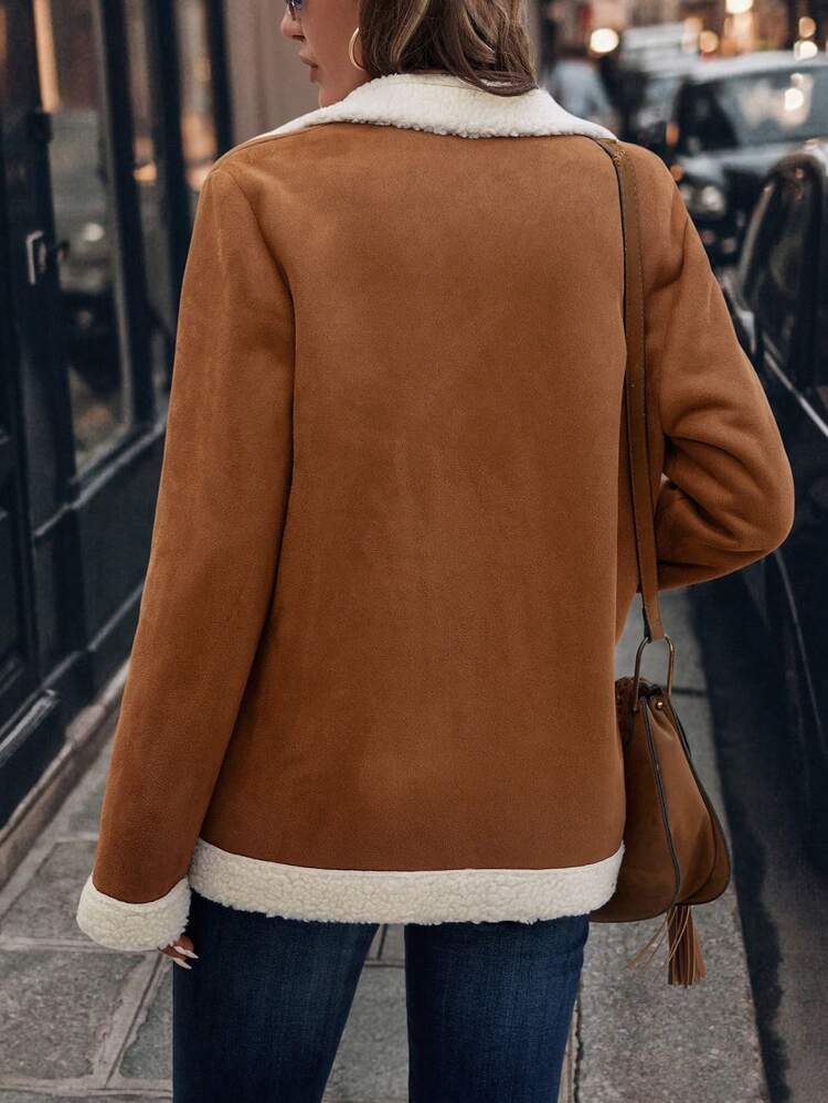 Women's Autumn & Winter Contrast Color Loose Casual Jacket