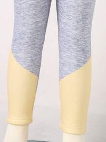 Combo 2 quần legging lót nhiệt cho bé gái, màu xám/đen và xám/vàng - Nhiều màu - Xem 7