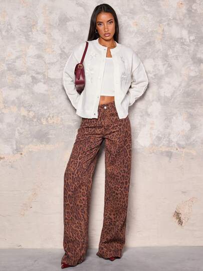 Glamine 女士超大圆领刺绣开衫