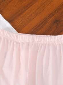 2pcs Young Girl "Brunch Girls" Cute Heart Print Casual Soft Fabric Leggings Outfit, Suitable For Daily Outing In Spring/Autumn